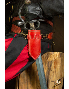 Baldric con anelli per spade smussate - Rosso