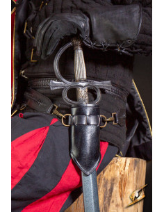 Tahalí con anelli per spade smussate - Nero