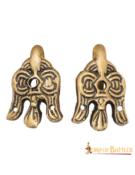 Set 2 ganci vichinghi con il corvo di...