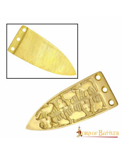 Punta decorativa per cintura vichinga in ottone 2