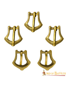 Set di 5 piccole fibbie per cinture medievali 2