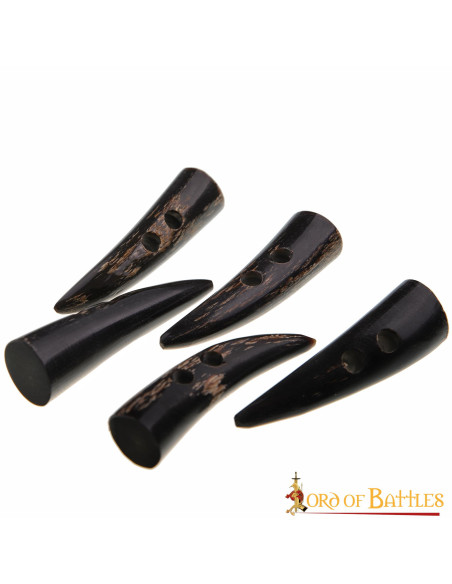 Set di 5 fermagli grandi in corno per...