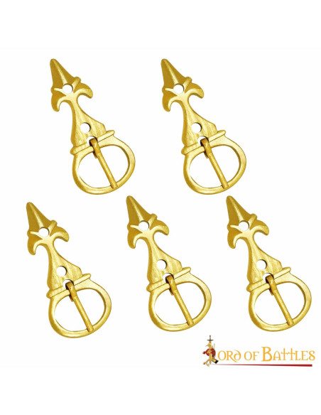 Set di 5 fibbie giglio medievali per...
