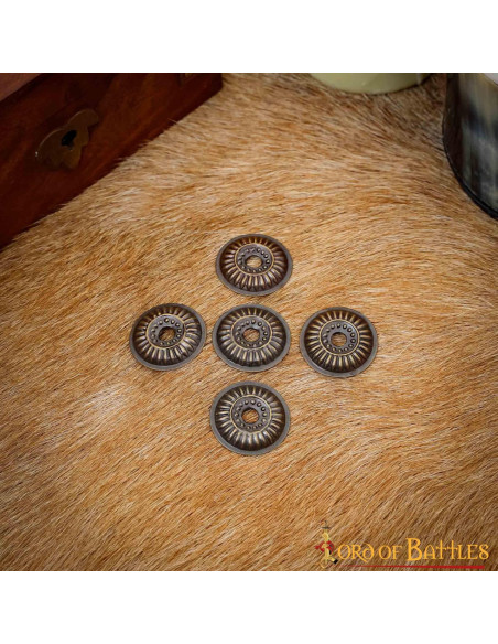 Set di 5 ornamenti medievali ottonati...