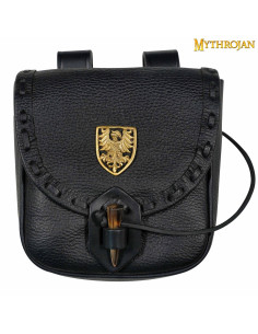 Borsa da avventuriero medievale nera, tipo marsupio, con...