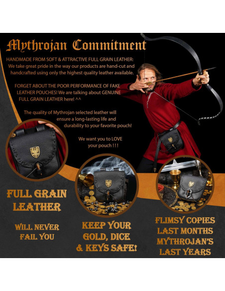 Borsa da avventuriero medievale nera,...