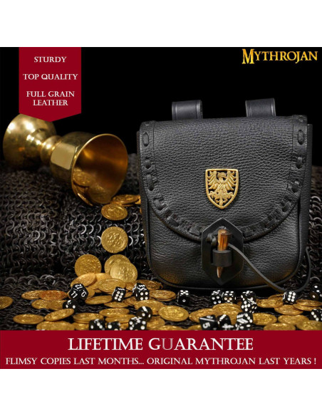 Borsa da avventuriero medievale nera,...