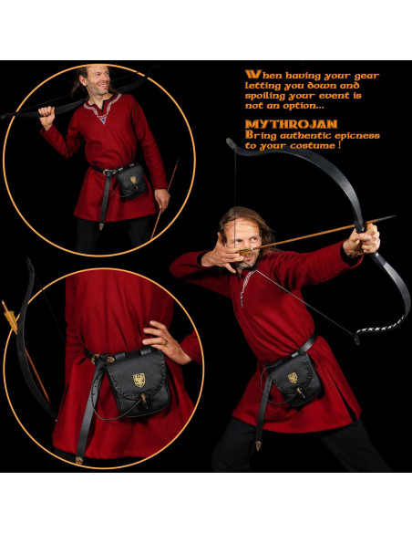 Borsa da avventuriero medievale nera,...