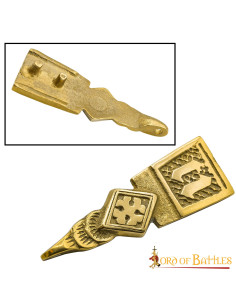 Accessorio decorativo medievale in ottone per cintura 2