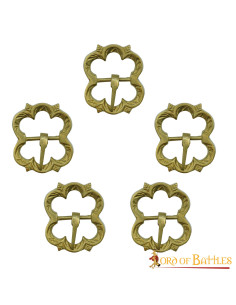 Set di 5 fibbie medievali per cinture e borse