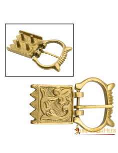 Fibbia e finitura floreale per cinture medievali