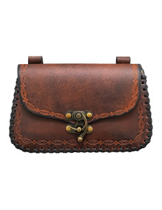 Borsa da stregone medievale, tipo marsupio, in pelle -...