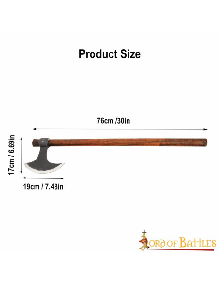 Lunga ascia vichinga con testa in...