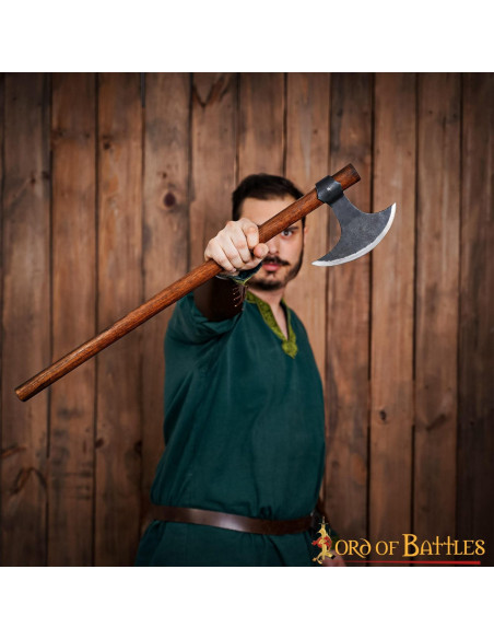 Lunga ascia vichinga con testa in...