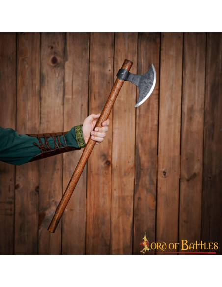 Lunga ascia vichinga con testa in...