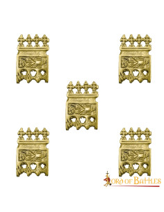 Set di 5 ornamenti vichinghi e medievali ottonati per...