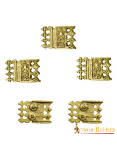 Set di 5 ornamenti vichinghi e medievali ottonati per... 2