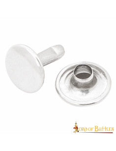 Set di 100 bottoni, tipo rivetto, in nickel