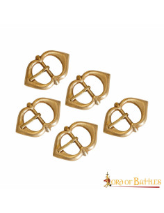 Set di 5 fibbie in ottone per cinghie di armatura 2
