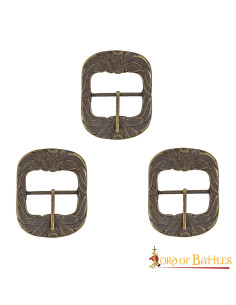 Set di 3 fibbie per cinture medievali invecchiate