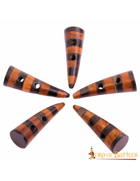 Set di 5 fermagli decorati in corno...