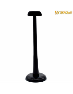 Espositore per caschi in legno nero