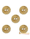 Set 5 bottoni medievali decorati in corno corno
