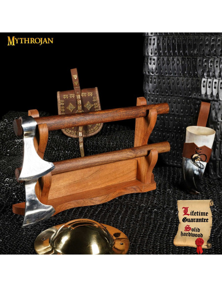 Supporto da tavolo in legno per 2 armi