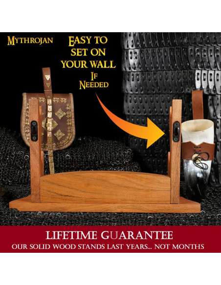 Supporto da tavolo in legno per 2 armi