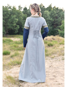 Vestito Medieval Leonor in blu-grigio 2