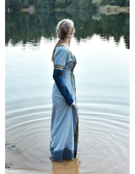 Vestito Medieval Leonor in blu-grigio