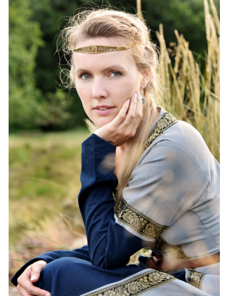 Vestito Medieval Leonor in blu-grigio