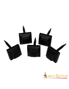 Set 5 puntine quadrate medievali forgiate a mano 2