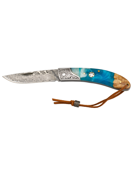 Coltello in acciaio damasco, 73 strati