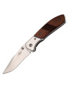 Coltello con manico in legno rosso e lama in acciaio inox 420