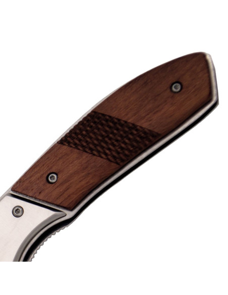 Coltello con manico in legno rosso e...