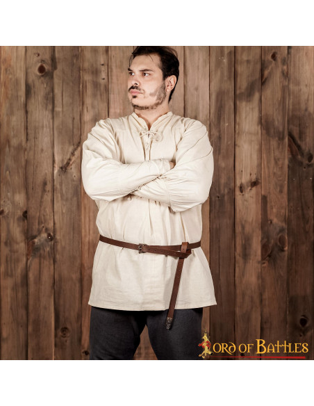 Cintura stretta vichinga marrone con...