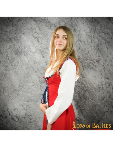 Brial Medievale Rosso con Lacci