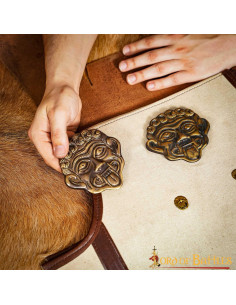 Decoro Medusa Greca in ottone invecchiato