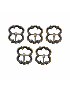 Set di 5 fibbie medievali, ottone invecchiato, per...