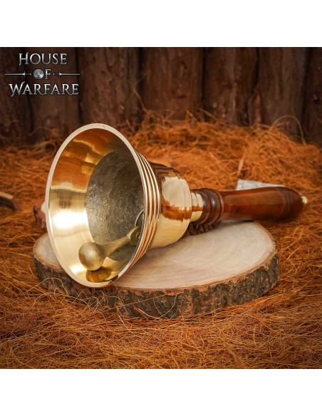 Campana da banditore in ottone e legno Campana da banditore in ottone e legno
