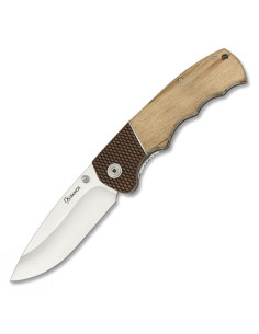 Coltello tascabile con manico in legno (21 cm.)