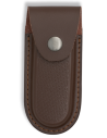 Custodia rigida in pelle marrone per coltelli da tasca (12x6 cm.)
