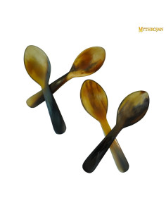 Set di 4 cucchiaini medievali in asta di corno
