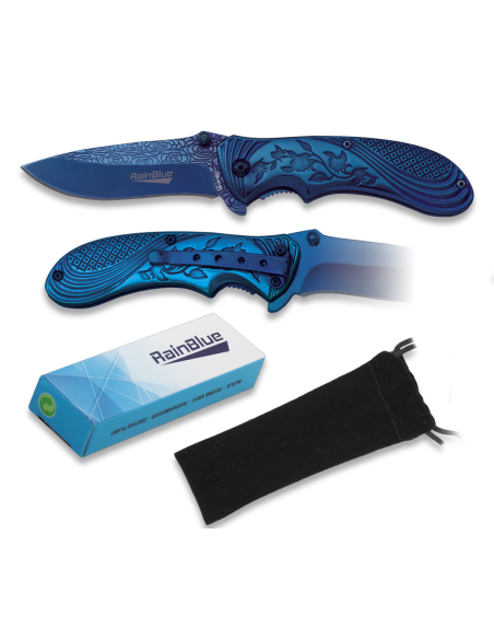 Coltello brand Rainblue con custodia...