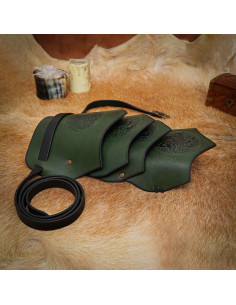 Spallina per cavallo celtico a forma di squame - Verde 2