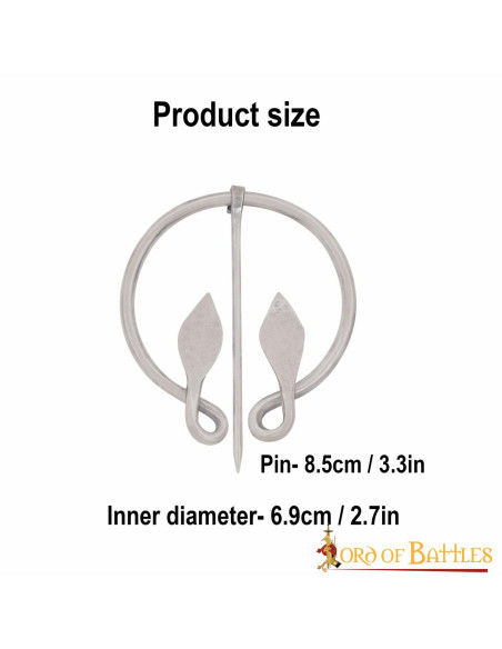 Spilla foglia celtica in acciaio...