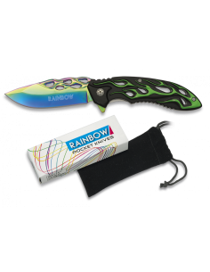 Coltello tascabile Rainbow con fodero in velluto (20,1 cm.)