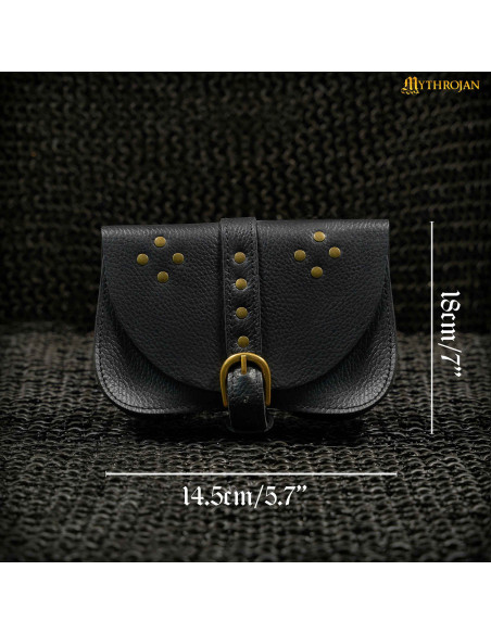 Borsa medievale nera, tipo marsupio,...