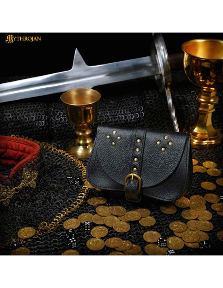 Borsa medievale nera, tipo marsupio,...